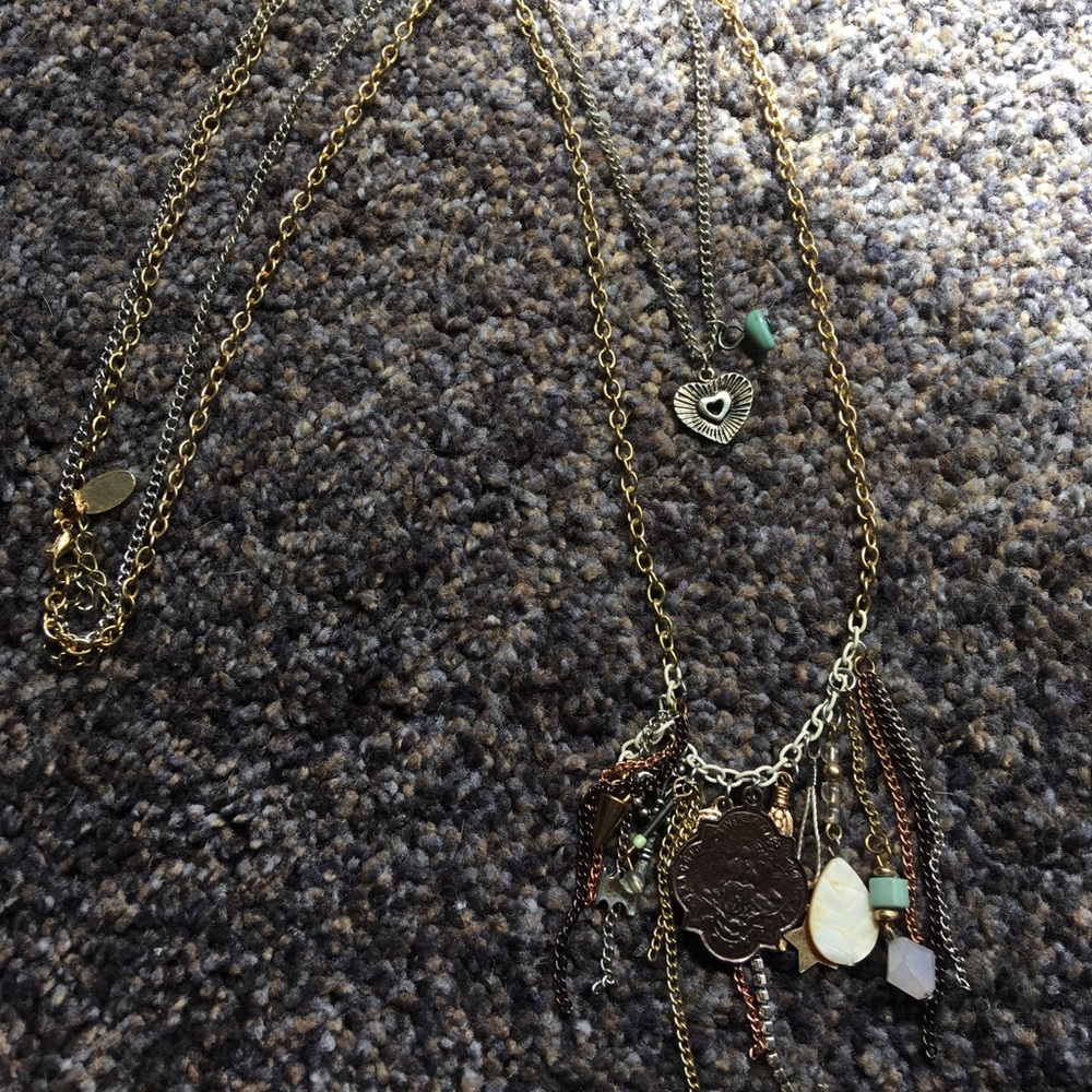 NWOT Gold and Silver Tiered Charm Necklace - Picture 4 of 9